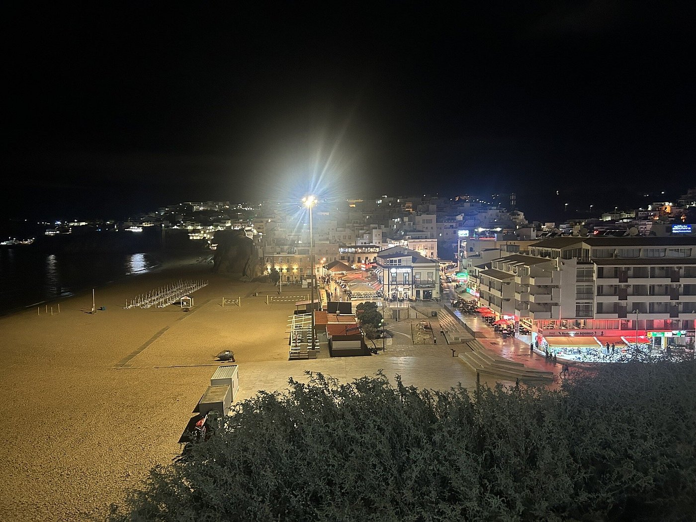 Praia dos Pescadores square at night